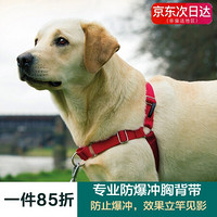 贝适安(PetSafe)狗狗专业防爆冲胸背带遛狗绳狗链小中大型犬缓冲牵狗带（不含牵引绳） 红色 S-小码