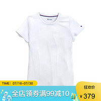 Champion冠军女士圆领轻薄透气短袖T恤运动衫 7963 White M