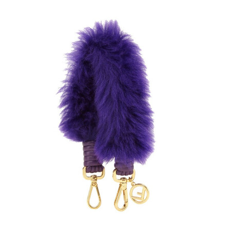 Fendi芬迪女士肩带双按扣钩短款设计紫色羊毛时尚精致8AV105I82F184A