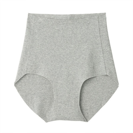 無印良品 MUJI  女式 整体无缝头 棉混高腰短裤 灰色 M