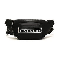 纪梵希 GIVENCHY 男士织物单肩斜挎包胸包腰包黑色LOGO BK5037K0B5 004