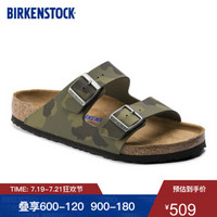 BIRKENSTOCK软木拖鞋男外穿一字拖双扣时尚凉拖防滑Arizona系列 绿色 40