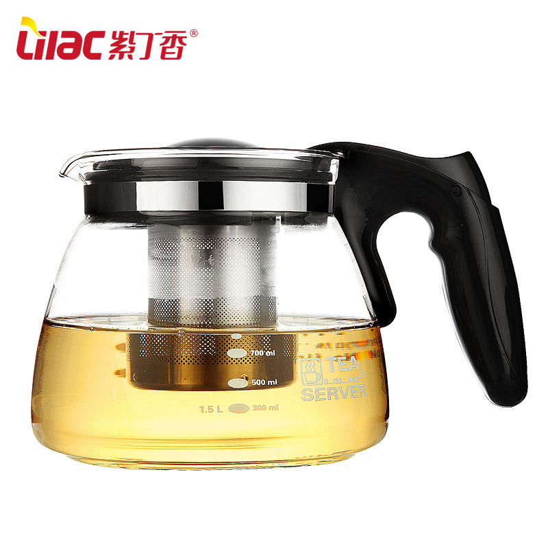 紫丁香耐热玻璃过滤茶壶大号水壶普洱茶壶泡茶壶家用花茶壶冲茶器