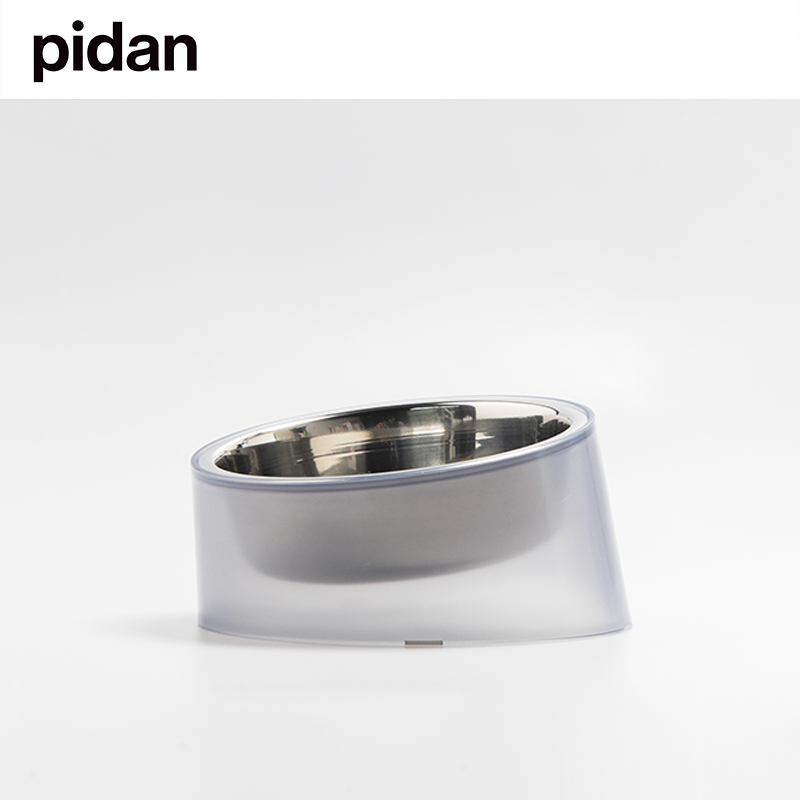 pidan斜口碗 狗碗保护颈椎宠物碗防滑单碗狗盆狗碗大号饭盆不锈钢