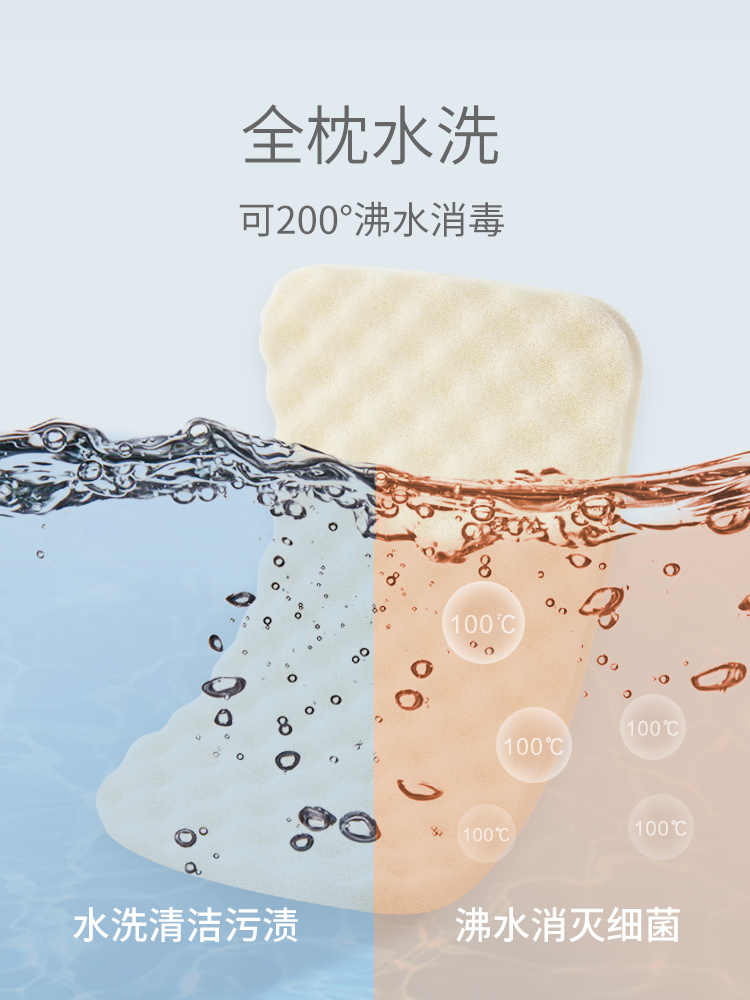 米乐鱼 儿童枕头2-3宝宝婴儿0-1岁小孩新生儿枕头吸汗透气四季通用