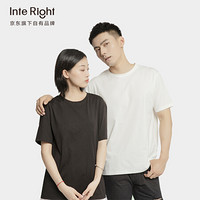 INTERIGHT 果物色半袖 男女同版 导湿快干 抗皱不变形 休闲运动短袖 椰奶白 XL