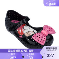 mini melissa梅丽莎春夏Furadinha+Minnie合作款蝴蝶结小童凉鞋32459 黑色/粉色 内长11.5cm