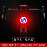 凤凰自行车尾灯USB充电山地车灯强光夜骑警示灯骑行装备单车配件 摩羯座