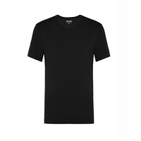 ARMANI 阿玛尼男装2020新款V领T恤弹力平纹针织休闲纯色GA 黑色 48