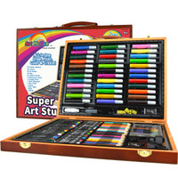 麦卡比 儿童绘画文具木盒套装150件 可水洗水彩笔蜡笔 *2件