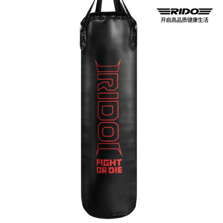 力动RIDO 散打吊式拳击沙袋比赛武术跆拳道训练实心沙袋家用沙包PU材质黑色PB12（35*120cm）