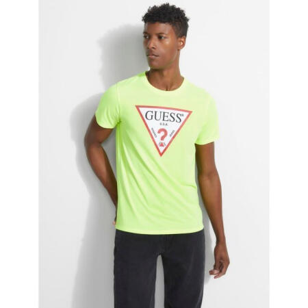 GUESS盖斯男士logo印花T恤圆领套头短袖上衣休闲五分袖M0GP54R8FY1 multi L