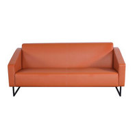 百思宜 现代简约办公沙发会客接待沙发商务沙发组合 三人位橙色 西皮