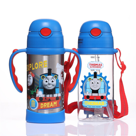 托马斯&朋友(Thomas&Friends) 水杯套装 手柄背带两用不锈钢保温杯420ml+Tritan冷水杯380ml（经典蓝）9730