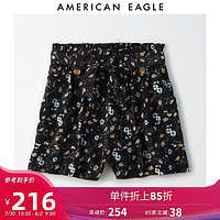 AEO 印花女士高腰系带短裤休闲阔腿短裤American Eagle 1317_3450 *3件