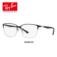 Ray-Ban 雷朋 RayBan雷朋光学镜架男女款方形金属半框简约舒适近视镜框0RX6380D 2897 黑色镜框 尺寸58