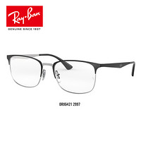 Ray-Ban 雷朋 RayBan雷朋光学镜架男女款矩形金属半框近视眼镜框0RX6421可定制 2997黑色镜框 尺寸54
