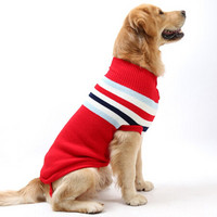PLUS會員：憨憨寵 狗狗服飾 無袖中大型犬毛衣 紅色 20號適合20-40斤狗狗