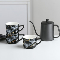 Edo 咖啡杯套装 创意陶瓷杯五件套 典雅叠叠杯欧式家用办公  4杯+架*1