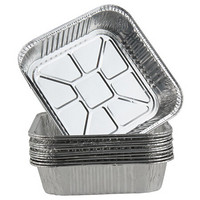 Edo 一次性锡纸盒 铝箔盒 加厚烧烤长方形锡纸碗盘外卖打包盒烤箱烘焙家用10只装