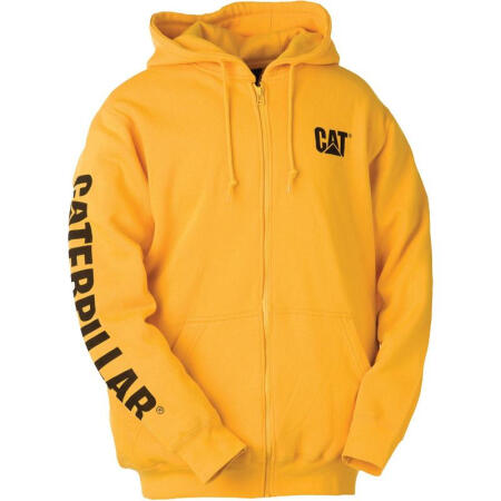 卡特彼勒CAT卡特卫衣男全拉链连帽外套27559M Yellow L