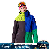 Running river奔流极限 户外单双板防水透气女式拼色滑雪服上衣N7420N 蓝色267 XS/34