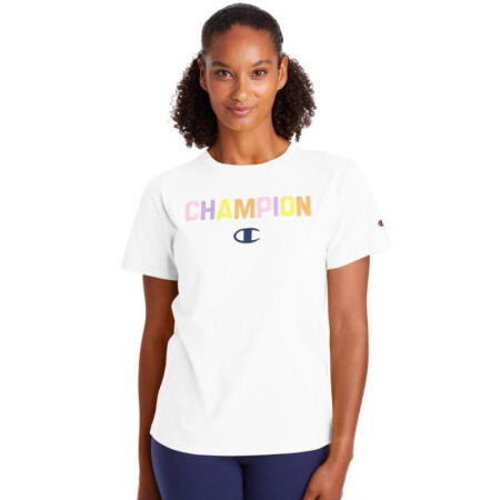 Champion冠军女士短袖T恤运动服上衣套头衫圆领休闲GT18H  Y08089 White 2XL