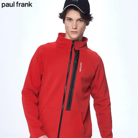 大嘴猴（PAUL FRANK） 男士加绒风衣夹克外套 红色 XXL