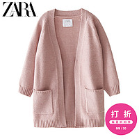 ZARA【打折】童装女童  基本款长针织衫毛衣外套 02162600625
