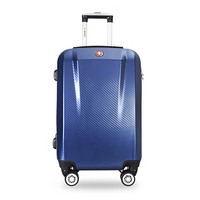 瑞士军刀威戈（Wenger）男女24英寸休闲大容量拉杆箱 ABS密码锁旅行行李箱 蓝色（SAX720018105066）