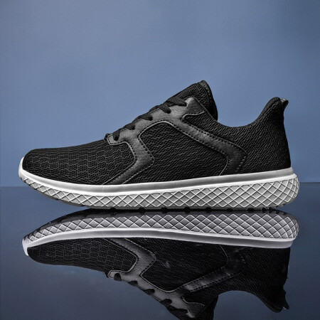 Double Star 双星 男鞋夏季运动鞋网面透气跑步鞋男新款舒适百搭休闲鞋情侣鞋 02538 黑白 41