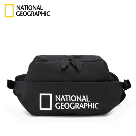国家地理National Geographic胸包时尚多用途男女户外运动休闲骑行挎包腰包  黑色
