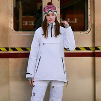 Running river奔流极限 女士韩版时尚防风保暖透气双板单板滑雪服套装上衣N9430L 白色002 单件上衣 S
