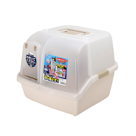 【到手49】爱丽丝猫砂盆 爱丽思全封闭/侧入式猫咪厕所用品 小号/大号/特大号 长通道茶色 均码