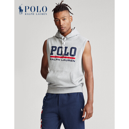 Ralph Lauren/拉夫劳伦男装 2020年春季双面布连帽马甲12141 020-灰色 XXL