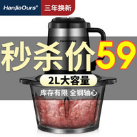 德国汉佳欧斯（HanJiaOurs）绞肉机电动绞肉机家用多功能绞馅机搅肉机绞菜机碎肉婴儿辅食机料理机 XD271【单刀玻璃碗】