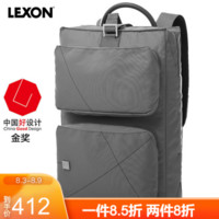 法国LEXON乐上笔记本电脑包双肩包男士14英寸休闲商务旅行防泼水双肩背包 1102G灰色