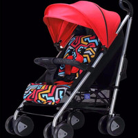 宝宝好E8婴儿推车可坐可躺轻便折叠高景观宝宝可折叠手推车 红色(铝合金)