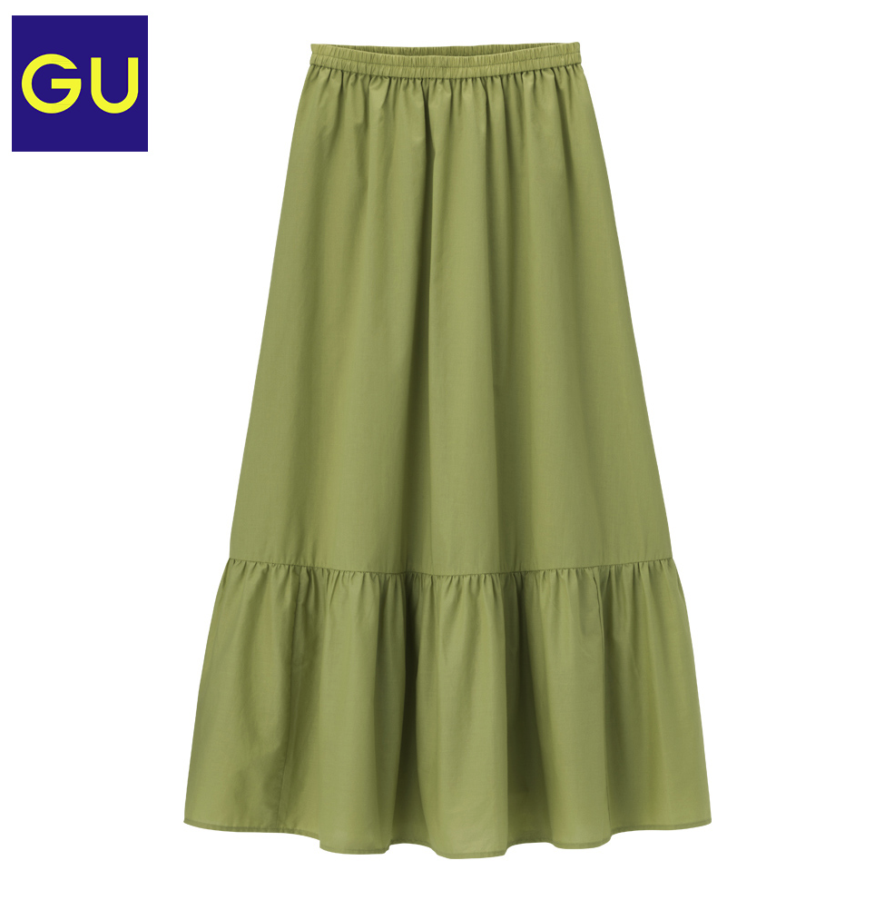 GU 极优 324441 女装细褶长裙