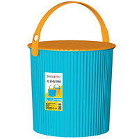 SPACEXPERT 多功能塑料收纳桶蓝色 儿童玩具收纳桶储物桶储物凳水桶
