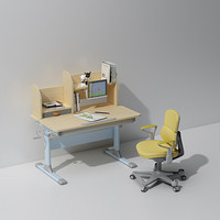 佳佰 儿童学习桌椅套装 1m可升降环保书桌写字桌可拆洗升降儿童椅 KIDDO-A白枫桌面 黄色椅B1Y