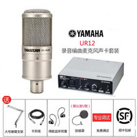 雅马哈（YAMAHA） UR12 专业编曲录音配音电脑K歌电吉他USB音频接口外置声卡 雅马哈UR12+得胜PC-K200电容麦套装