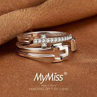 MyMiss 非常爱礼 MR-0140 925 银镀铂金活口戒指