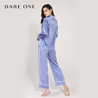 DARE ONE星辰云ZODIAC系列睡衣套装桑蚕丝长袖长裤家居服女春夏 云紫 XL/175