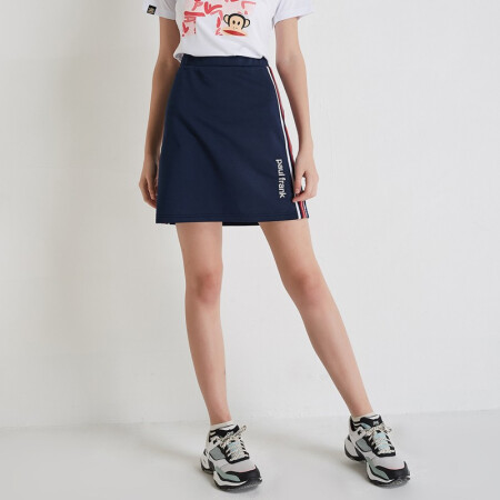 Paul Frank/大嘴猴 潮牌休闲运动半身裙透气吸汗运动女短裙 藏青 M