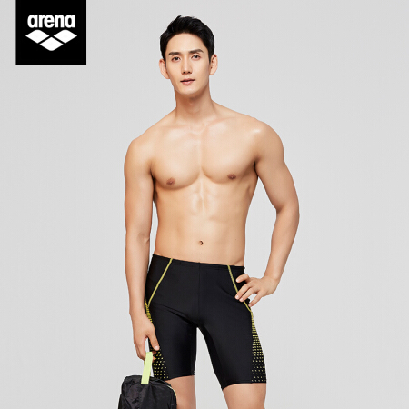 arena阿瑞娜泳裤男五分及膝泳衣休闲男士泳裤平角游泳裤 BKWT M