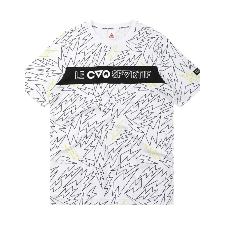 乐卡克公鸡闪电形状图案圆领短袖T恤男CY-0126191 白色 XXL