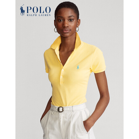 Ralph Lauren/拉夫劳伦女装 2020年春季修身版型弹力Polo衫21444 700-黄色 M