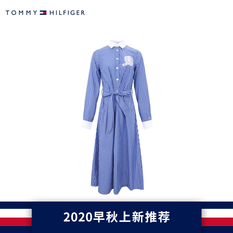 TOMMY HILFIGER女装2020早秋条纹连衣裙 WW0WW28254