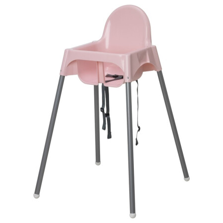 餐椅宝宝高脚椅子安全带北欧家用便捷婴儿餐椅宝宝 粉红色(不含托盘)
